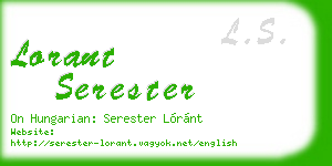 lorant serester business card